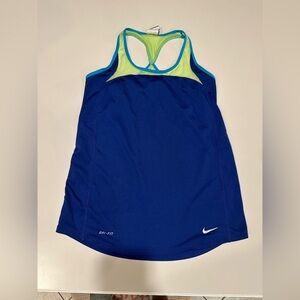 Nike Blue and Yellow Dri-FIT Tank Top
